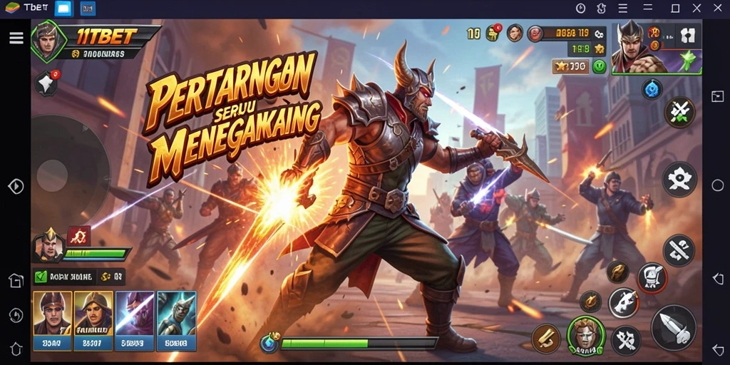 Gameplay 11TBET dengan karakter bertarung yang dinamis.