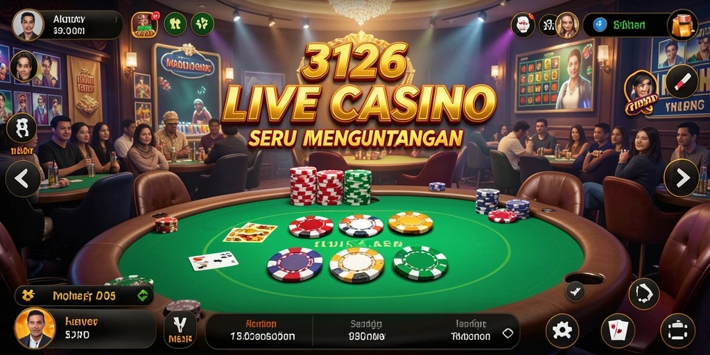 Tampilan seru gameplay Live Casino dengan dealer profesional.