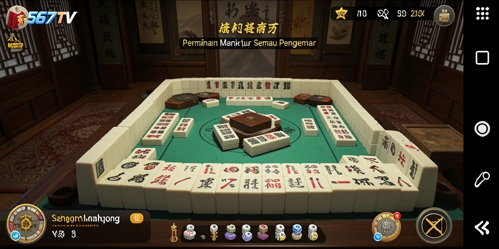 Tampilan gameplay menarik dari 567TV yang menyajikan Mahjong klasik.