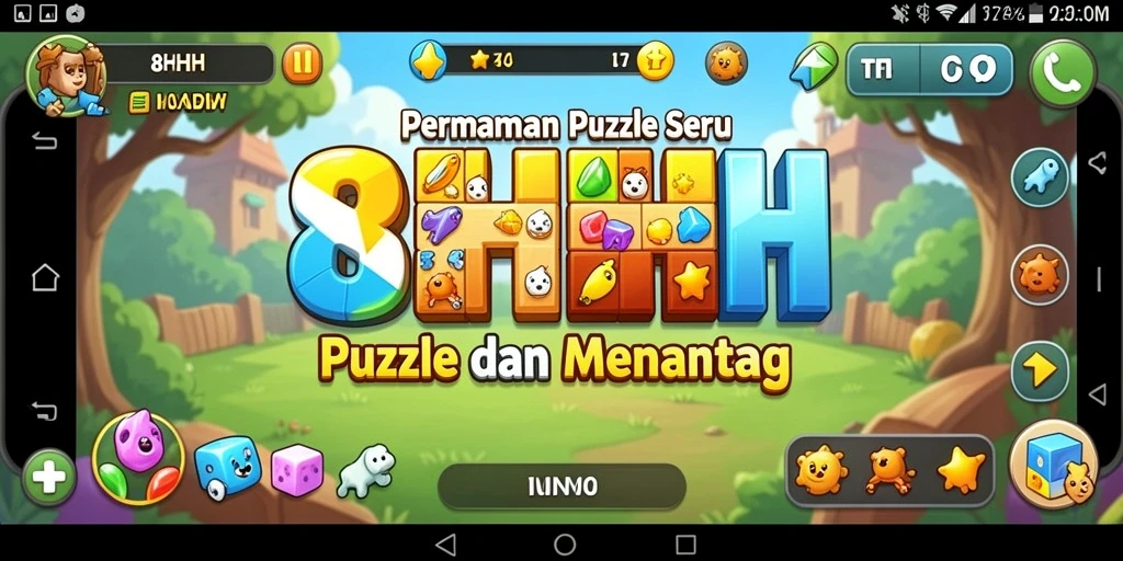 Screenshot gameplay 8HHH menunjukkan tantangan Puzzle yang menarik.