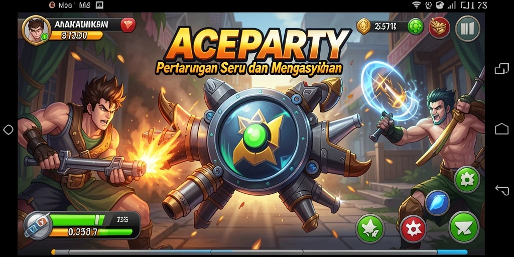Gameplay ACEPARTY yang mendebarkan dalam pertempuran Fighting.