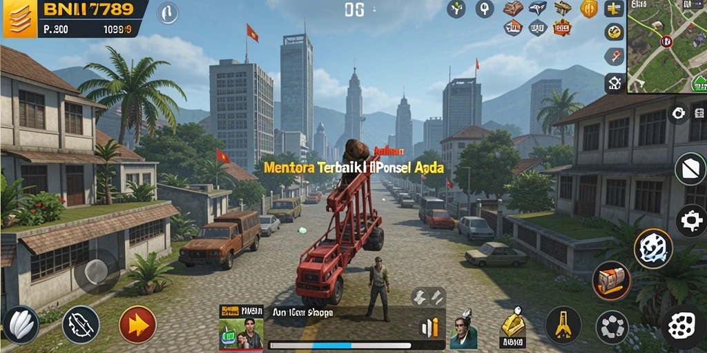 Screenshot BNI789 menampilkan aksi pertempuran Tower Defense yang intens.