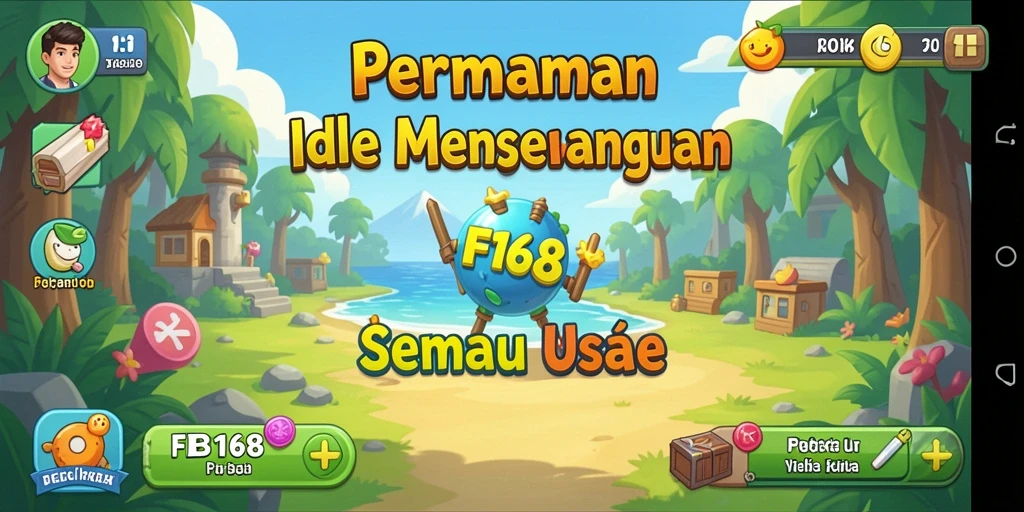 Tampilan gameplay Idle FB168 yang menawan dan menyenangkan.
