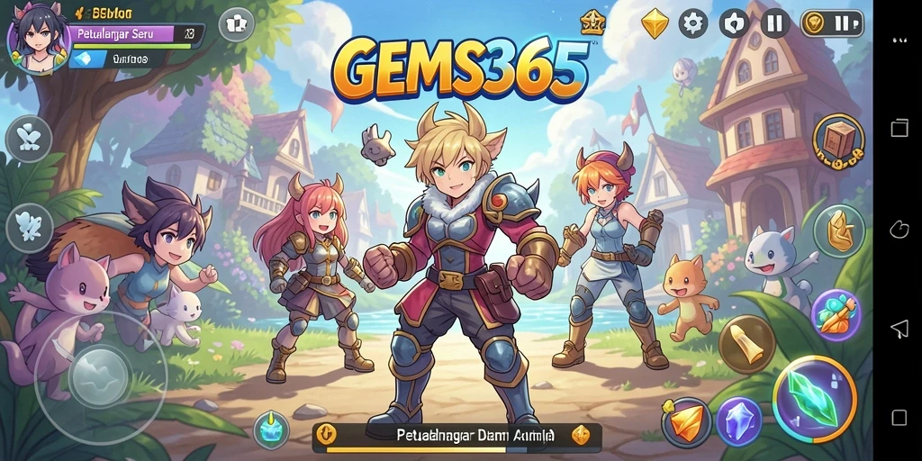 Tampilan gameplay seru di dunia anime GEMS365.