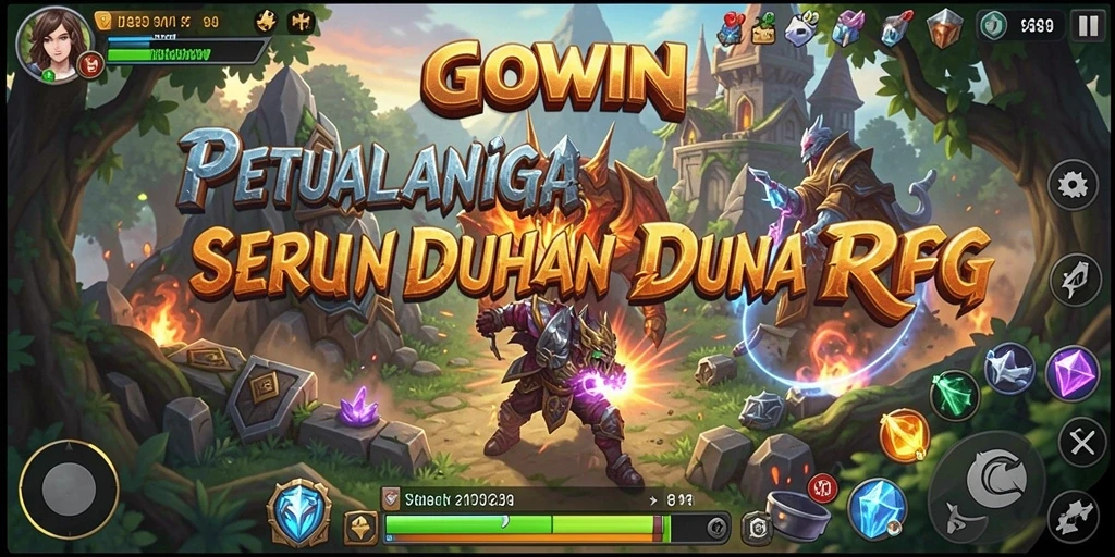 Tampilan menarik dari gameplay RPG di GOWIN yang penuh aksi.