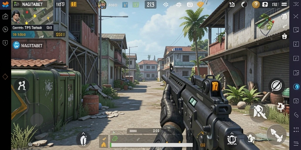 Screenshot NAGITABET menampilkan aksi seru dalam gameplay TPS.
