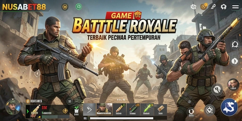 Tangkapan layar aksi seru dalam NUSABET88 saat pertempuran Battle Royale.