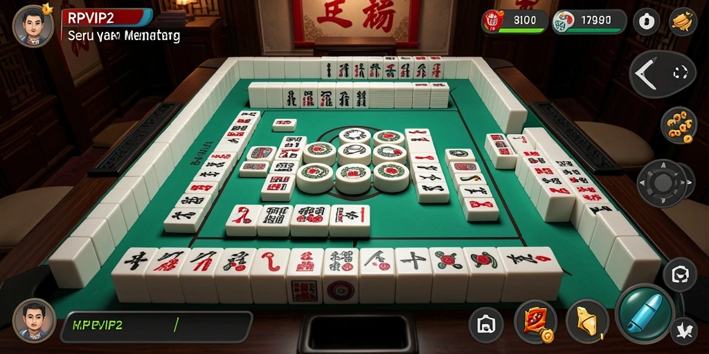 Tampilan gameplay RPVIP2 dengan desain Mahjong yang memukau.