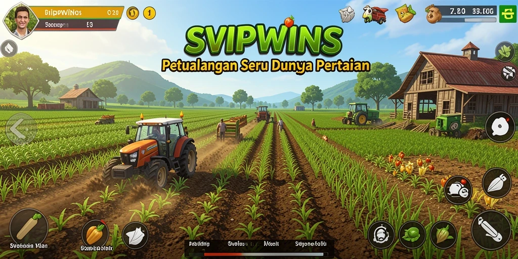 Tampilan gameplay menarik dari SVIPWINS dengan aktivitas bertani.