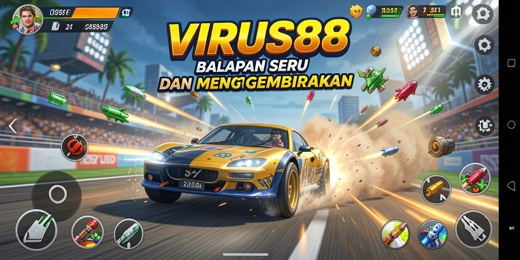 Gameplay Racing VIRUS88 yang mendebarkan dengan grafis menawan.