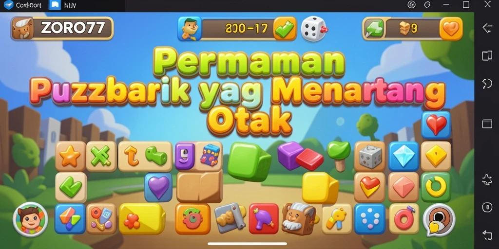 Tampilan gameplay ZORO77 menampilkan tantangan puzzle yang memikat.